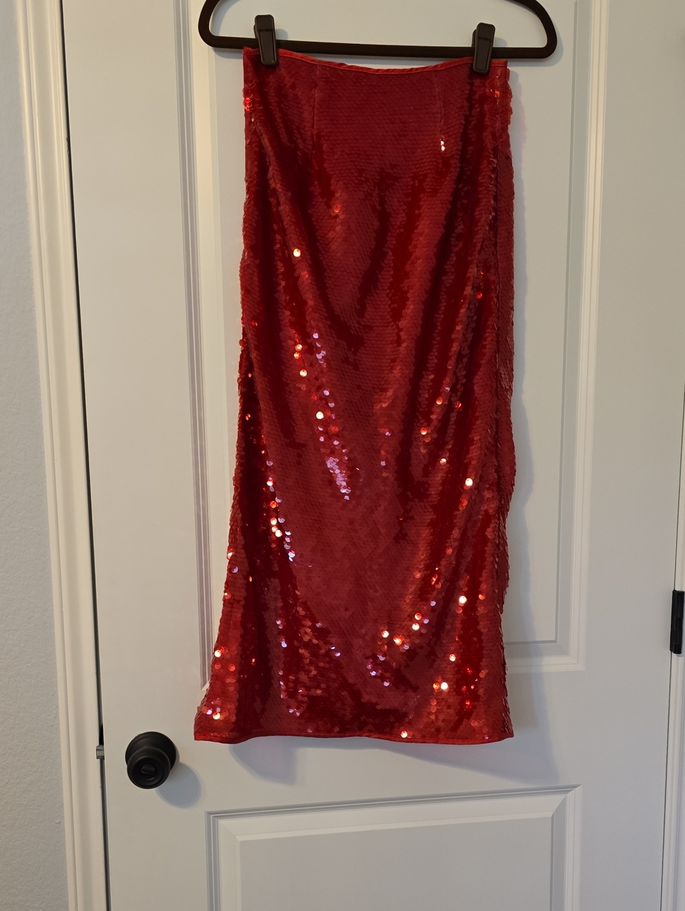 Commense Red Sequin Skirt Size XS NWT